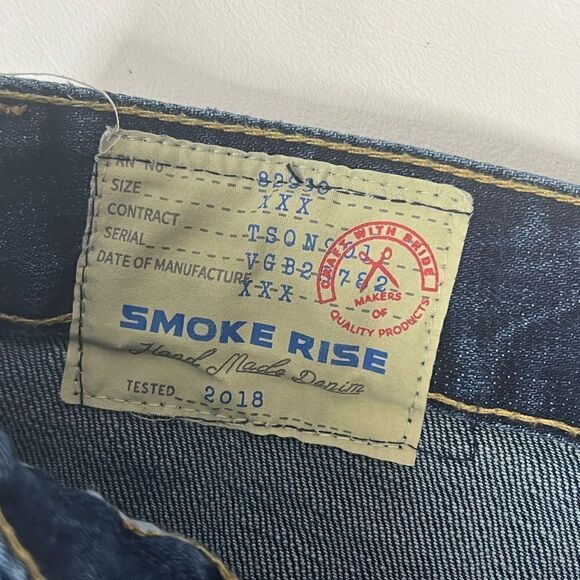 Smoke Rise Denim Co | Factory Distressed Raw Hem Denim Shorts - Picture 3 of 5